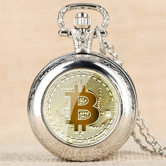 Montre de poche à quartz rétro plaquée fongique Bitcoin.