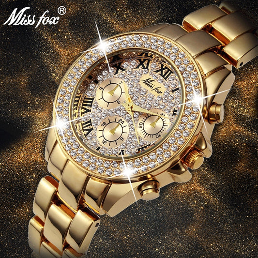 Montre luxe élégante pour femme avec chiffres romains .