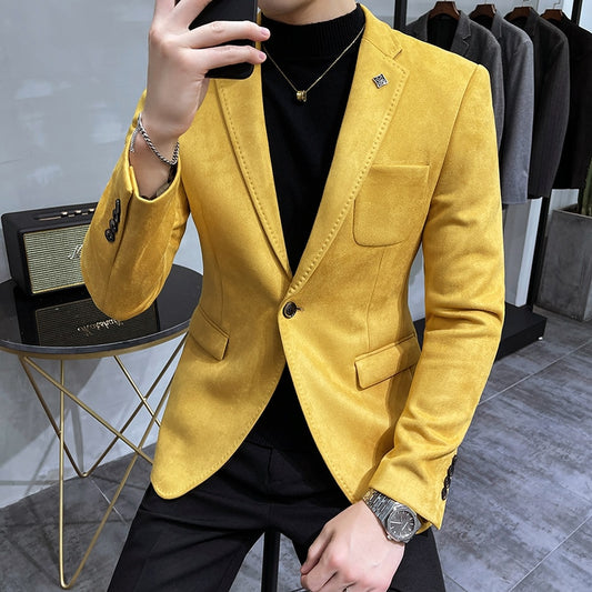 Blouson en cuir trempé pour homme, vêtement masculin, peau de daim, décontracté.