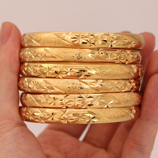 Bracelets en or de luxe pour femmes  de couleur 24k 6pcs.