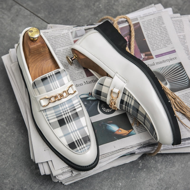 Chaussures en cuir de luxe italien pour hommes, mocassins décontractés.