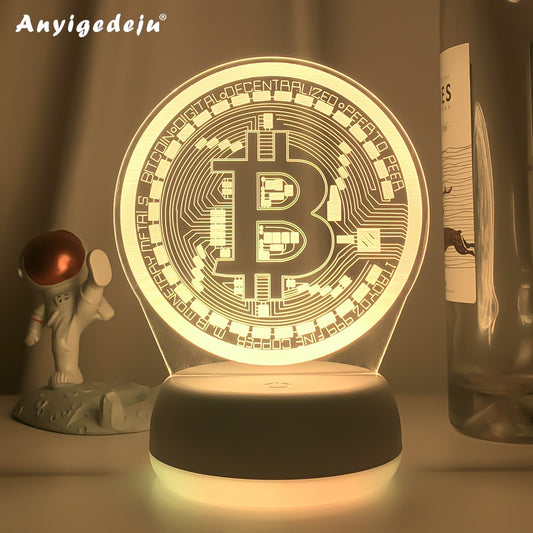 Veilleuse Led en acrylique avec capteur tactile 3d, luminaire décoratif d'intérieur, alimenté par batterie.