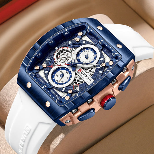 Montre à quartz étanche pour hommes chronographe horloge de date.