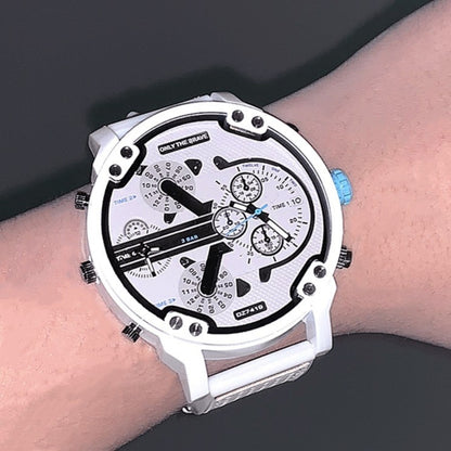 Montre pour hommes avec ceinture en silicone double horloge de sport.