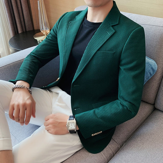 Vestes décontractées à simple boutonnage pour hommes, blazers respirante.