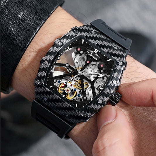 Montre squelette automatique mécanique pour hommes, Tourbillon squelette.