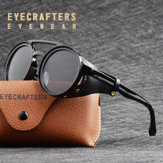 Lunettes de soleil pour hommes style maille latérale ronde.