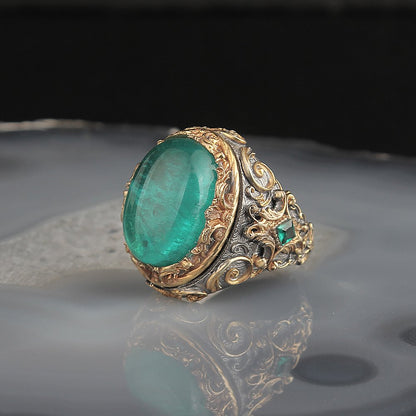 Bague hommes en argent pur 925 avec la pierre de labrumen véritable.